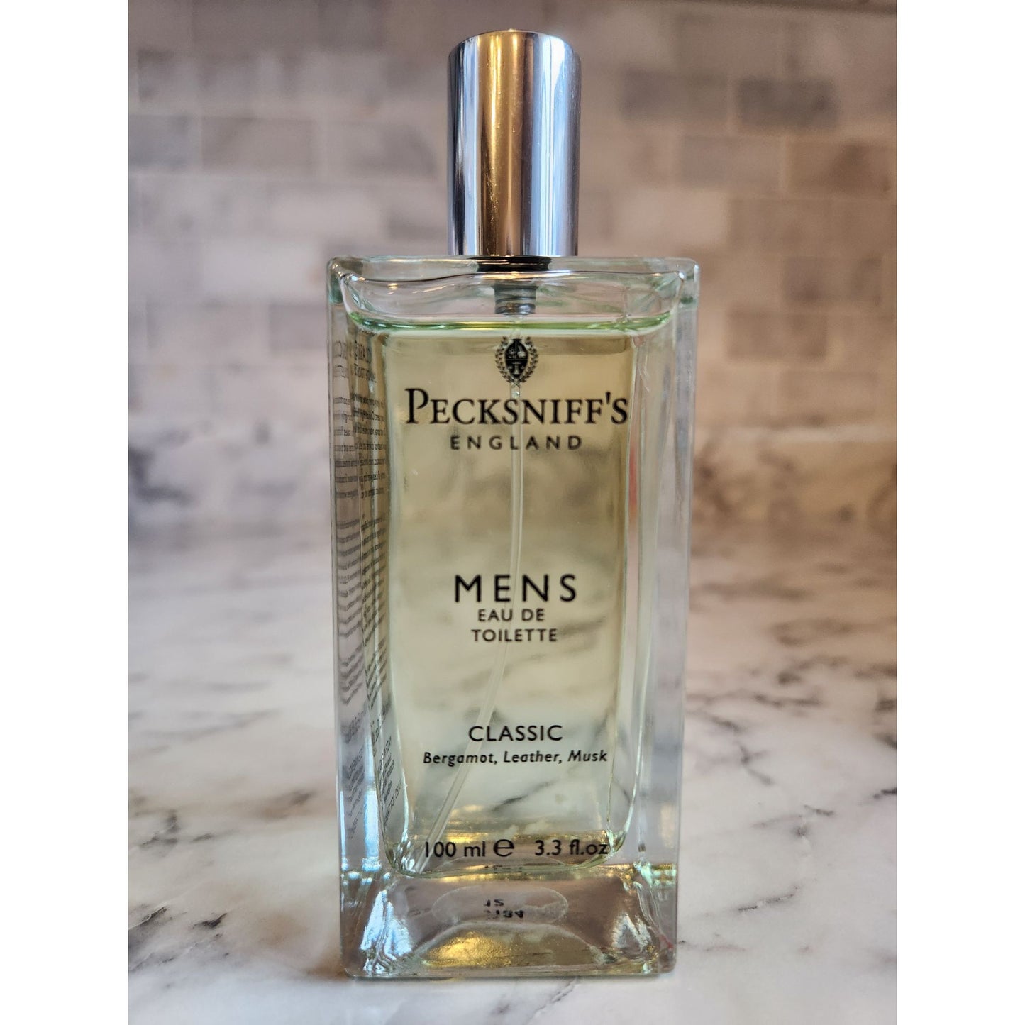 Pecksniffs England Mens Eau De Toilette Classic 100ml Bergamot Leather Musk Fragrance