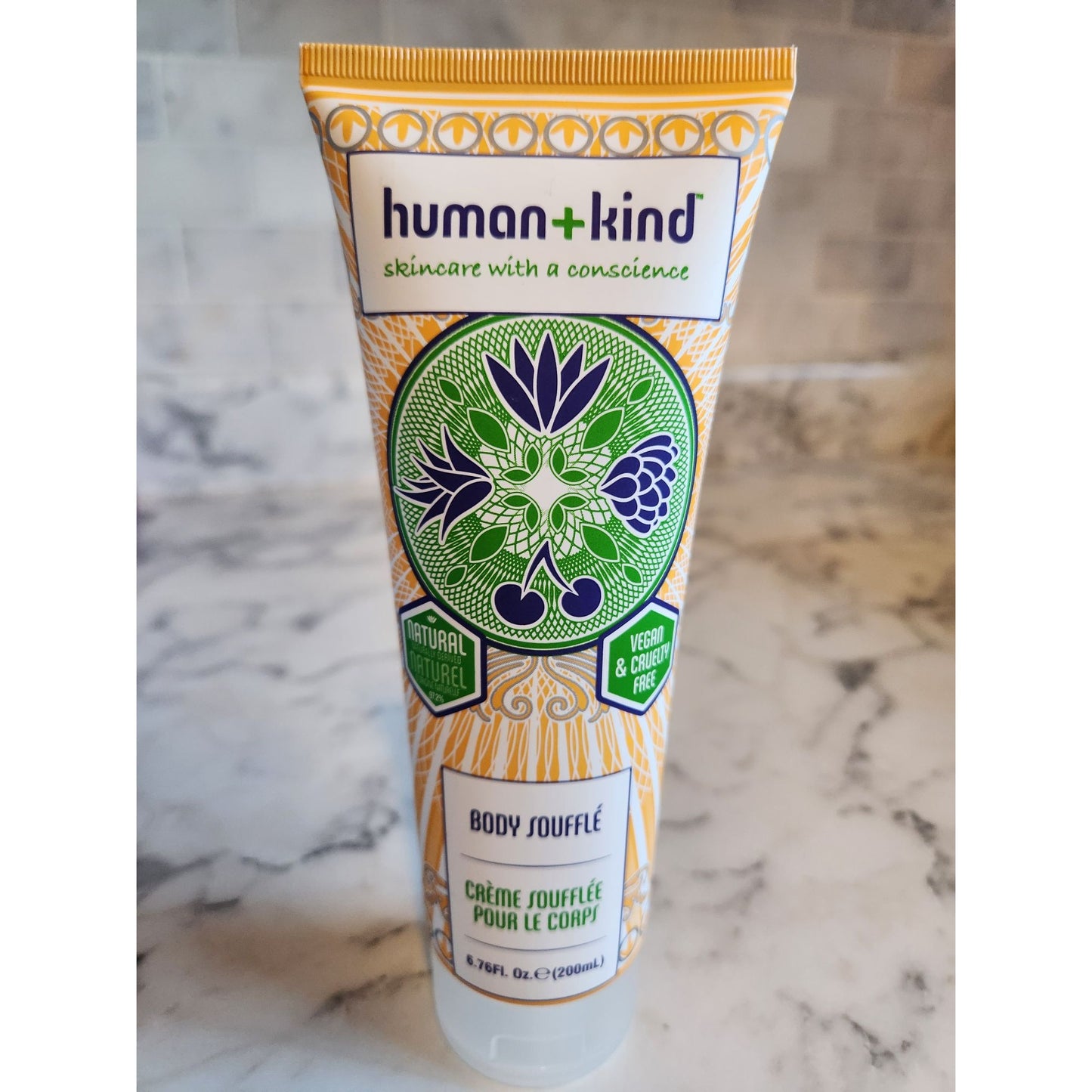 Human+Kind Body Soufflé 6.76oz - Vegan & Cruelty-Free, Natural Hydrating Cream