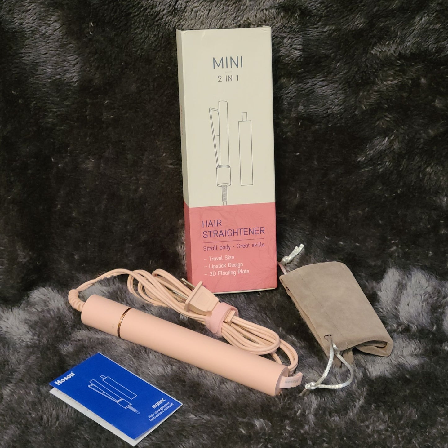 Hoson 2 in 1 Mini Hair Straightener Travel Size Small Flat Iron Portable