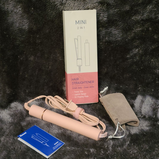 Hoson 2 in 1 Mini Hair Straightener Travel Size Small Flat Iron Portable