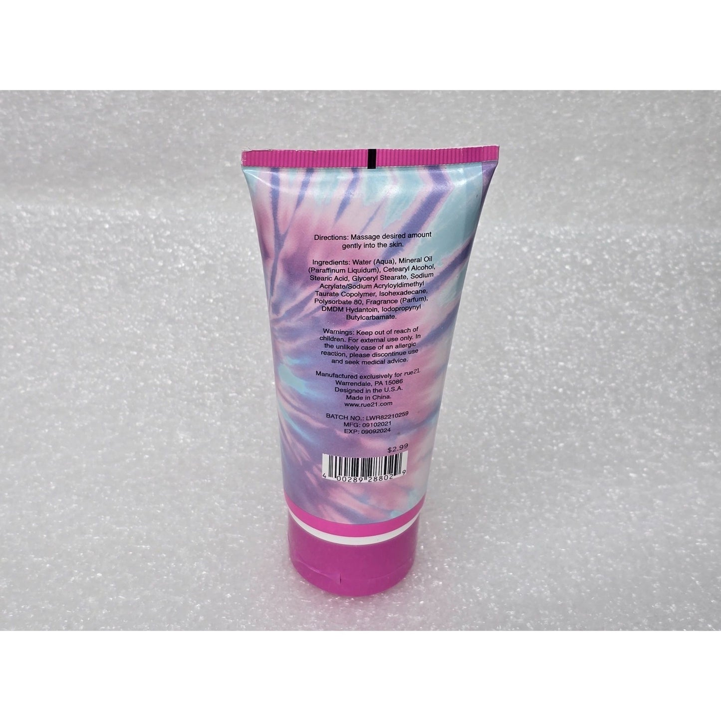 True By Rue21 Tie-Dye 90ml Hand Cream 3.05 oz Moisturizing Formula