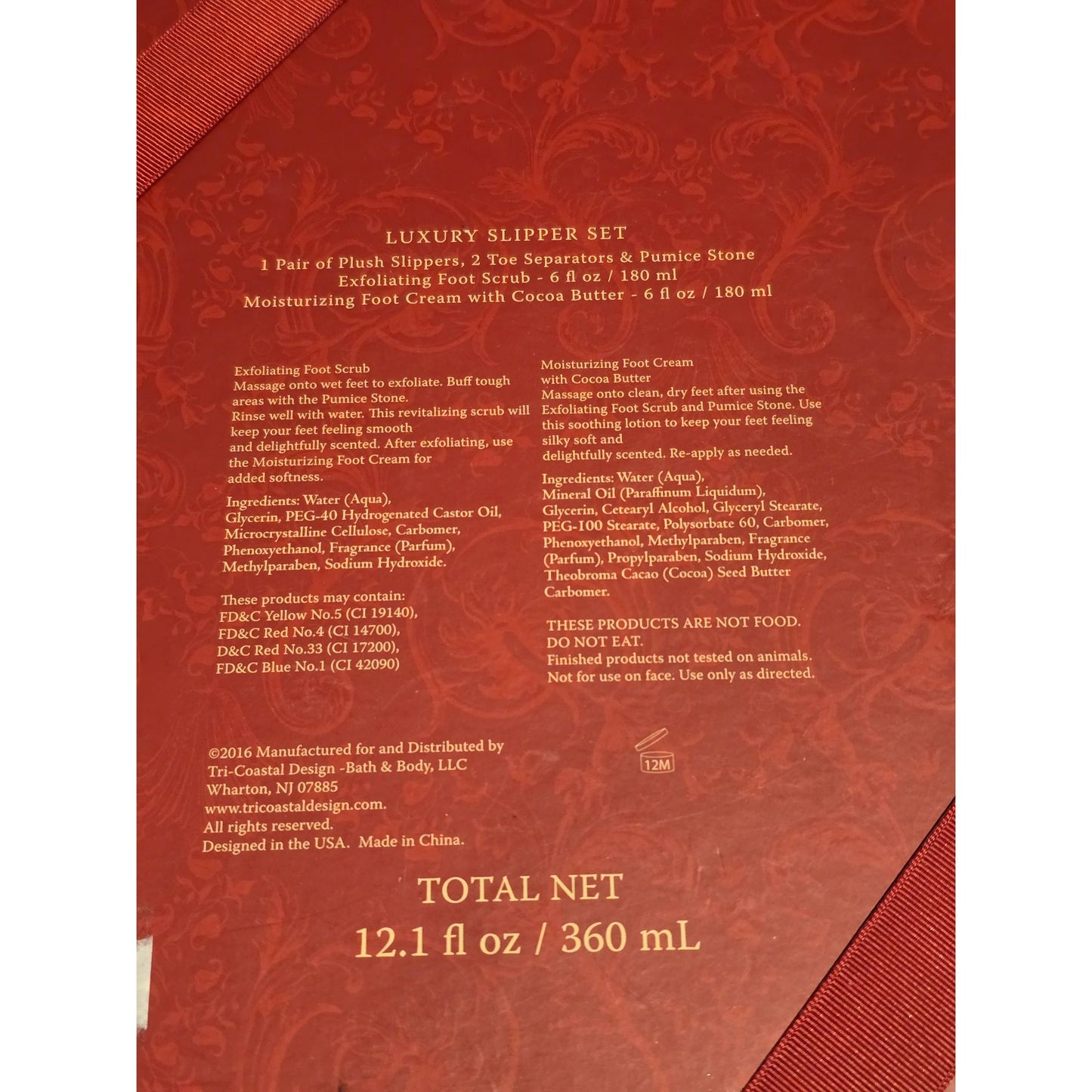 Lila Grace Luxury Slipper Bath Set With Foot Scrub & Cream