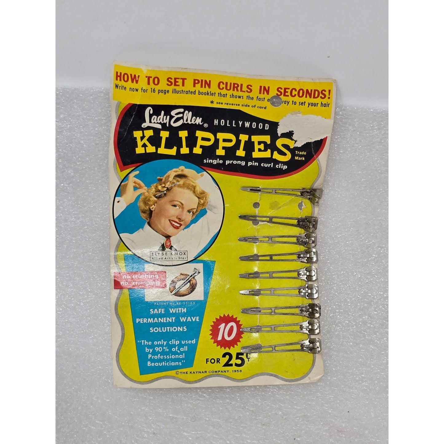 Lady Ellen Hollywood Klippies Single Prong Pin Curl Clips Vintage Pack of 9