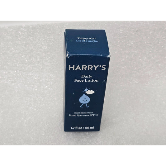 Harrys Daily Face Lotion Sunscreen SPF 15 1.7 Oz Hydrating Non-Greasy Formula