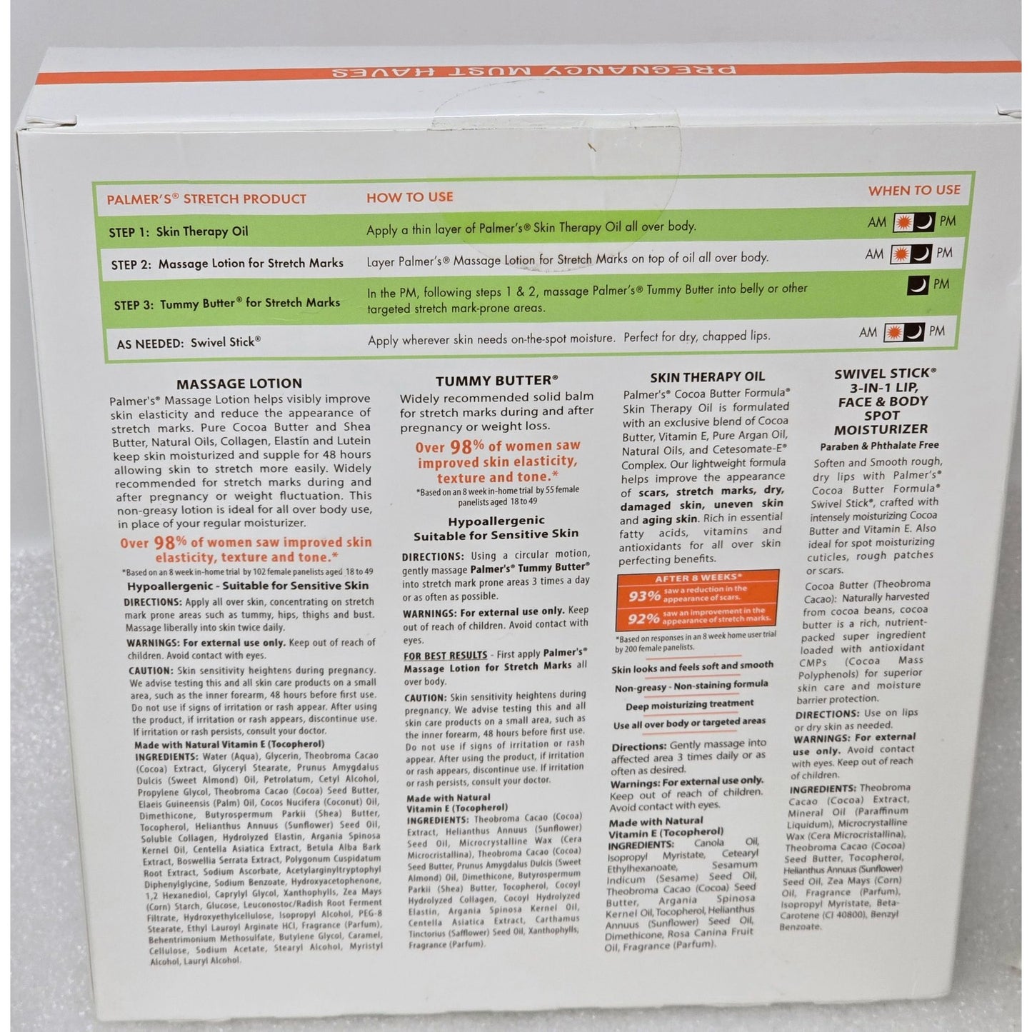 Palmers Cocoa Butter Mommy-To-Be Stretch Marks Kit Skin Oil Lotion Tummy Butter