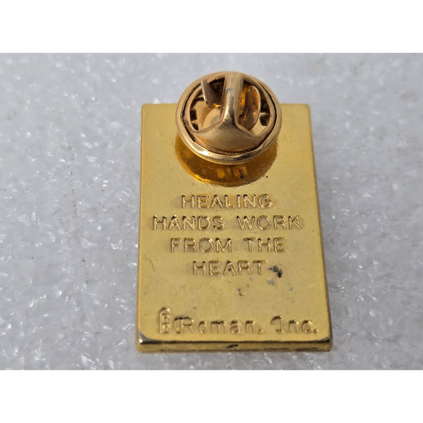 Healing Hands Roman Inc. Gold-Tone Pin With Quilt & Heart Design