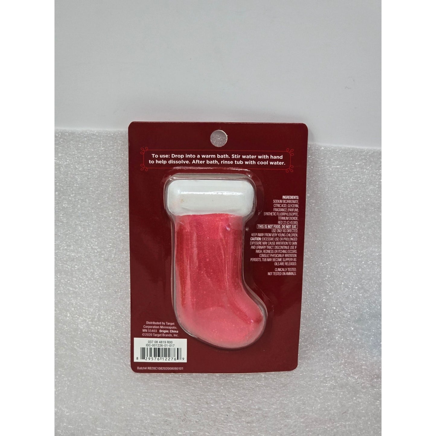 Wondershop Cranberry Crisp Stocking-Shaped Bath Bomb 4.9 Oz (140 g)