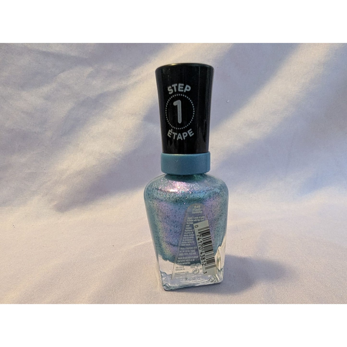 Sally Hansen Miracle Gel Nail Polish Flash-ionista 649 Blue Sparkle Long-Lasting