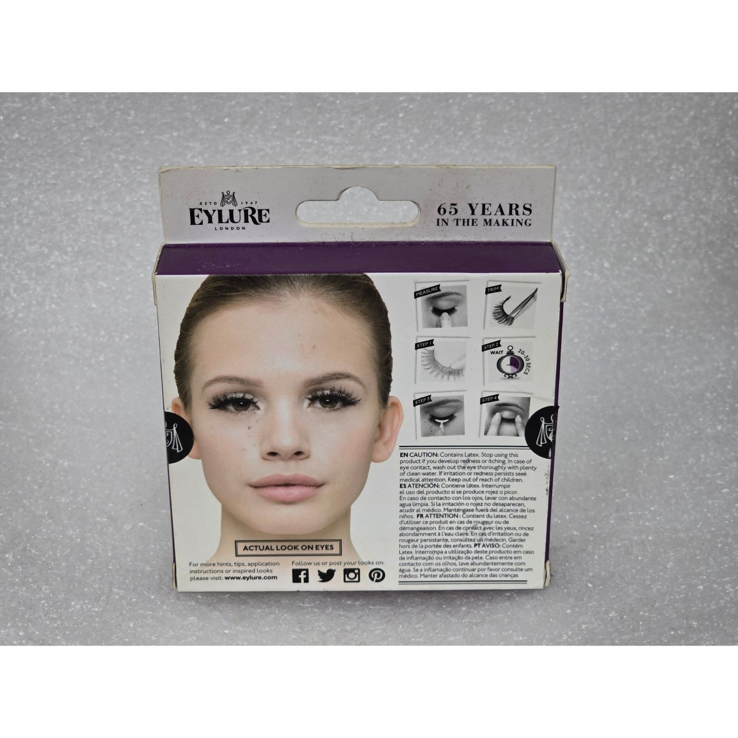 Eylure Dramatic No. 205 False Eyelashes With Adhesive Double Layered Reusable Lightweight
