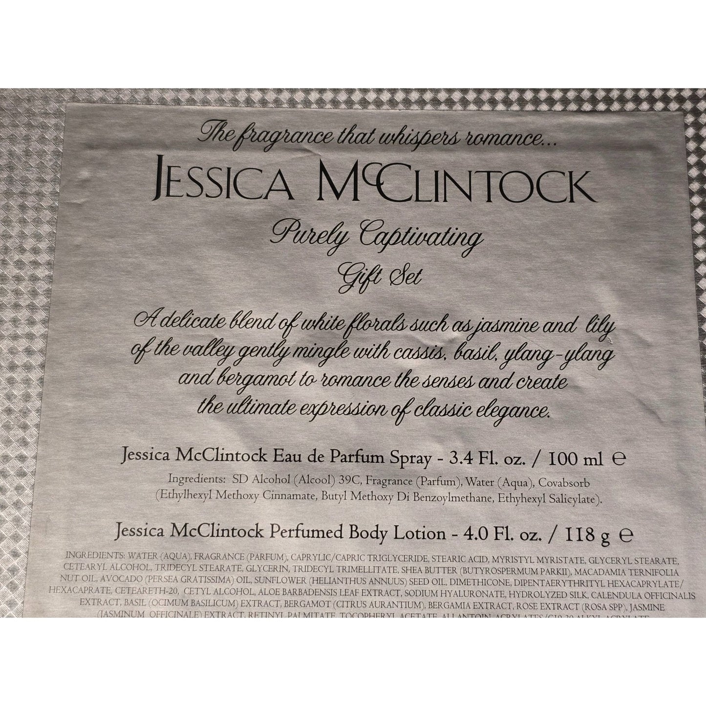 Jessica McClintock Purely Captivating Gift Set Perfume Spray & Body Lotion