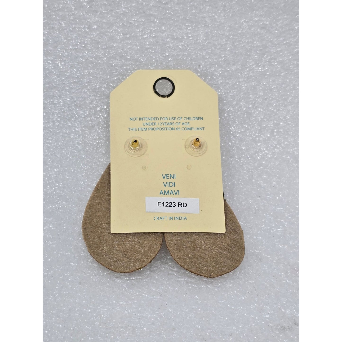 Beaded Tear Drop Statement Earrings Ciél Red & Gold Handmade  Jewelry