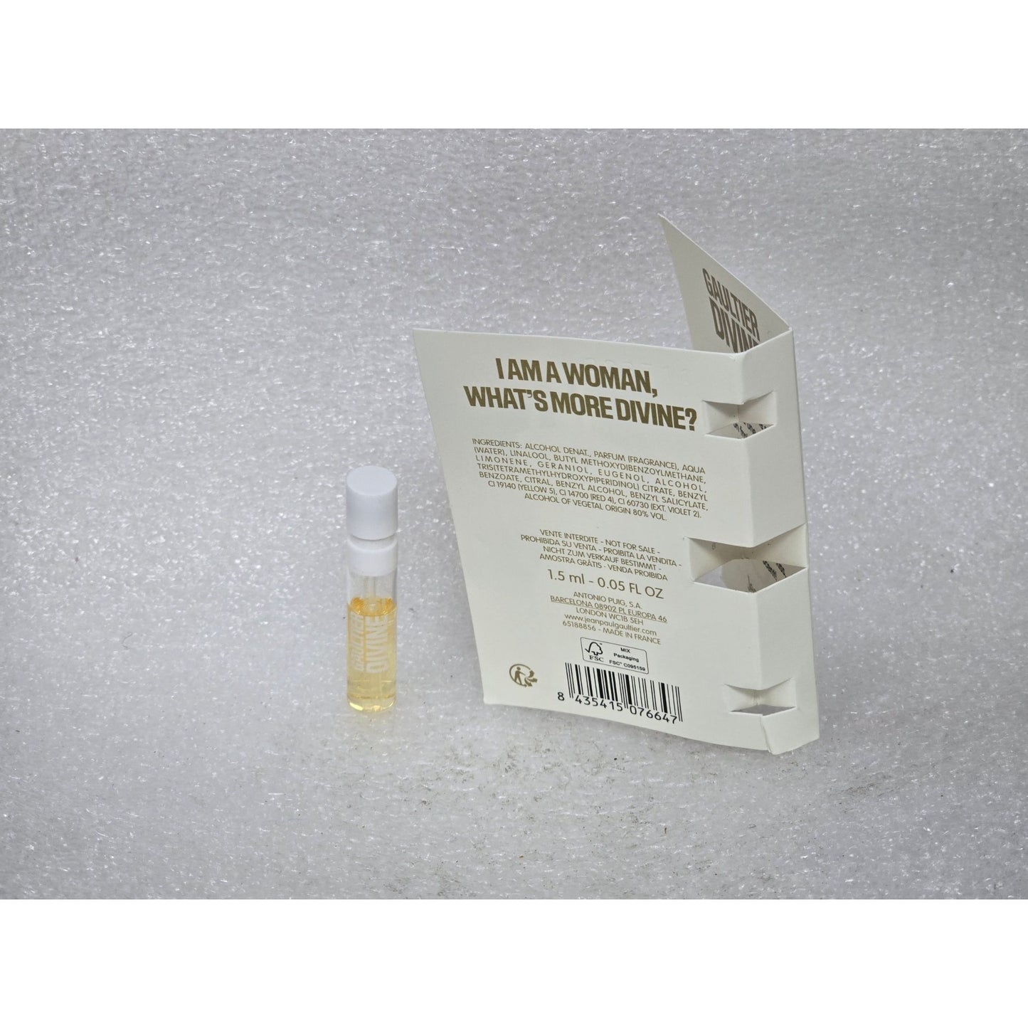 Jean Paul Gaultier Divine Eau De Parfum Perfume .05 oz Spray Sample With Card