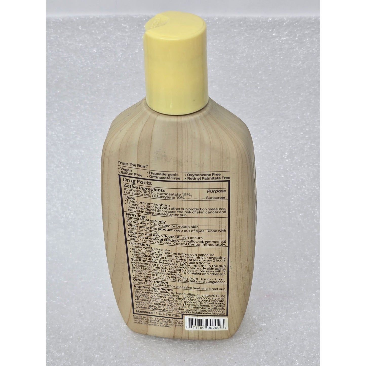 Sun Bum Premium Moisturizing Sunscreen Lotion SPF 70 Water Resistant 8 Fl Oz