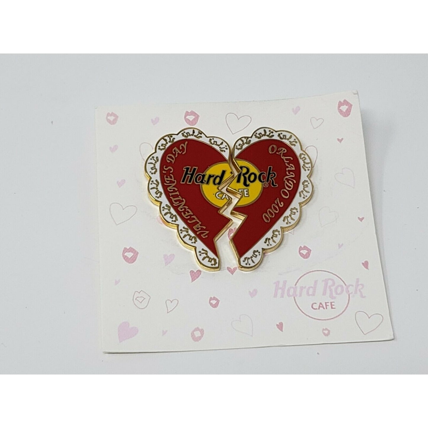 Hard Rock Cafe Orlando 2000 Valentine's Day 2 Piece Puzzle Heart Shaped Pin