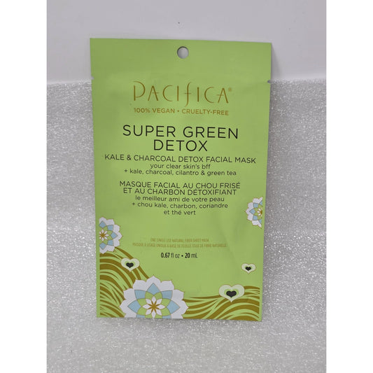 Pacifica Super Green Detox Kale & Charcoal Sheet Mask Clogged Pores & Blemish