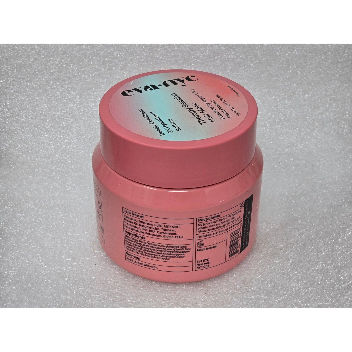 Eva Nyc Therapy Session Hair Mask 16.9 Oz Deep Hydration Argan Oil Plant Protein