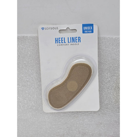 Sof Sole Heel Liner Comfort Insoles Unisex 2 Pairs For Blister Prevention & Fit