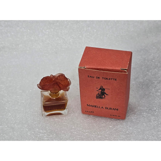 Mariella Burani Mini Eau De Toilette Perfume .15 oz With Rose Cap & Original Box