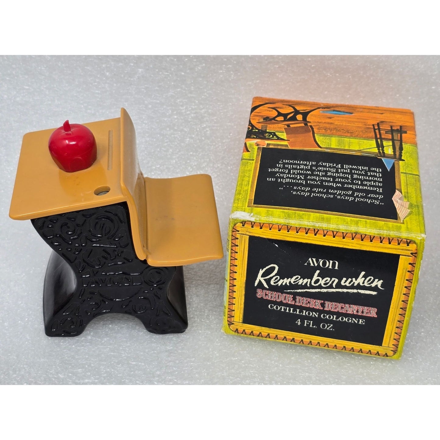 Avon Remember When School Desk Teacher Cotillion Cologne Collectible Figurine