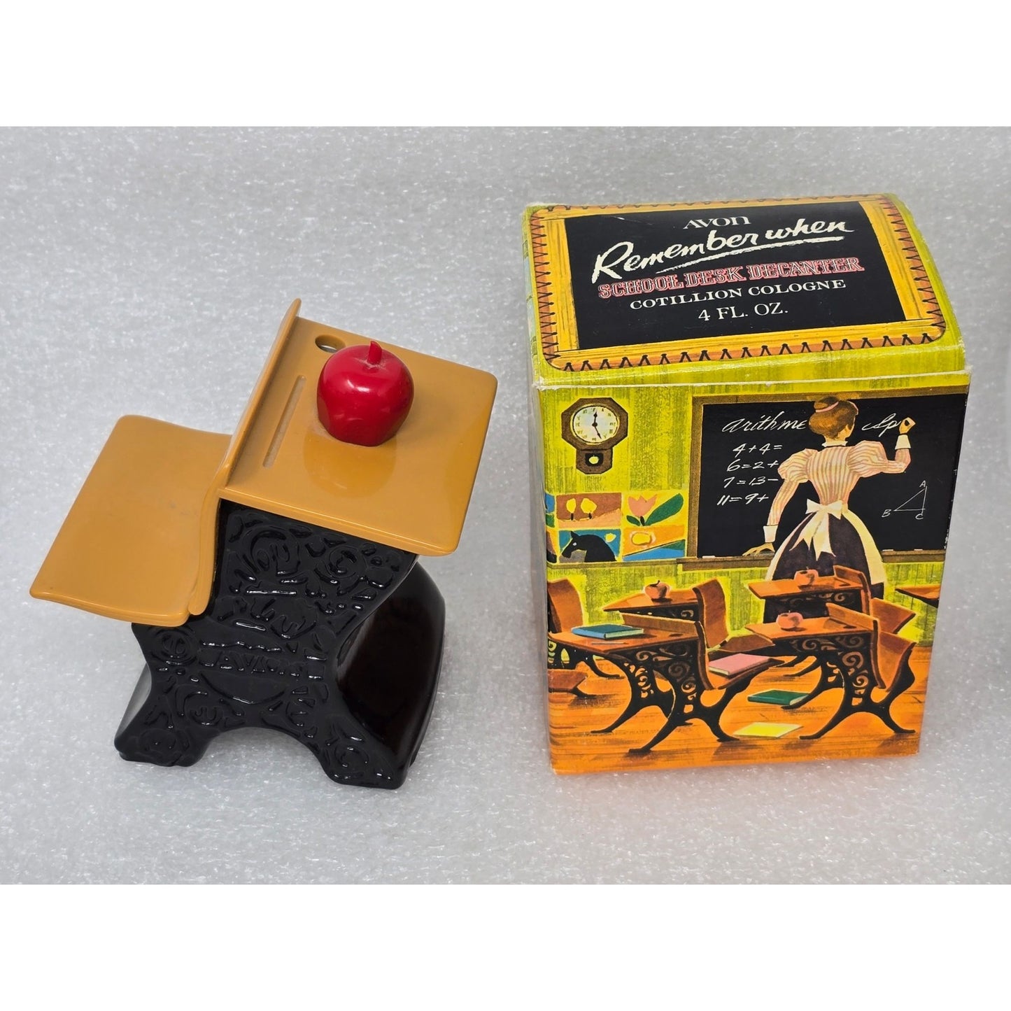 Avon Remember When School Desk Teacher Cotillion Cologne Collectible Figurine