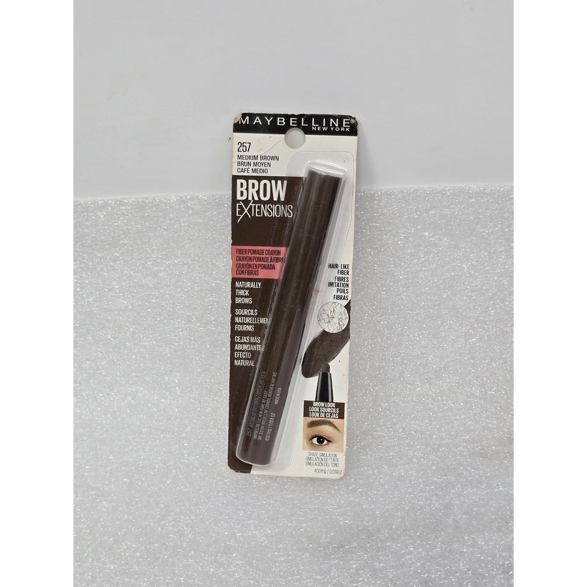 Maybelline Brow Extensions Fiber Pomade Crayon Medium Brown 257