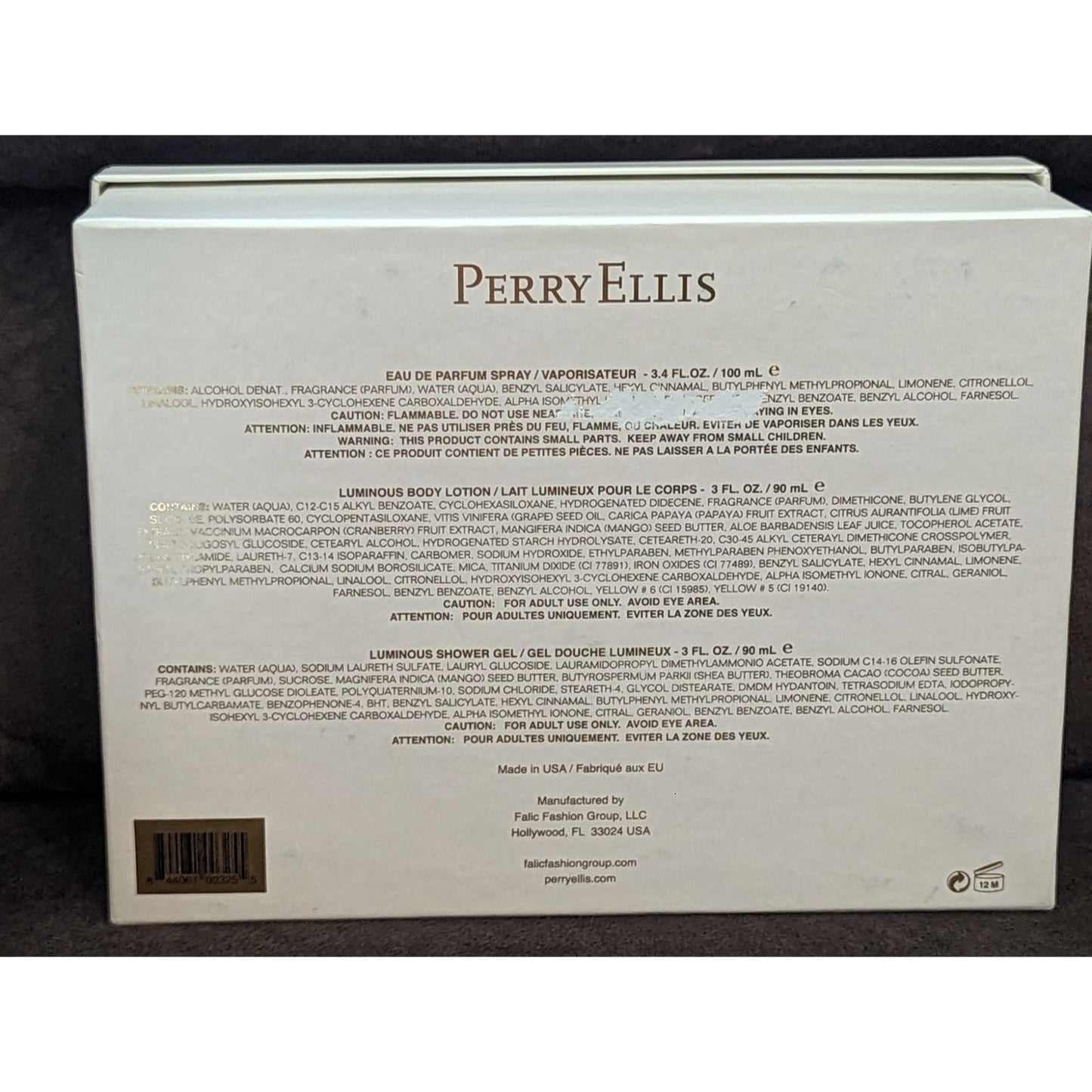 Perry Ellis Womens Perfume Gift Set Eau De Parfum Spray Body Lotion & Shower Gel