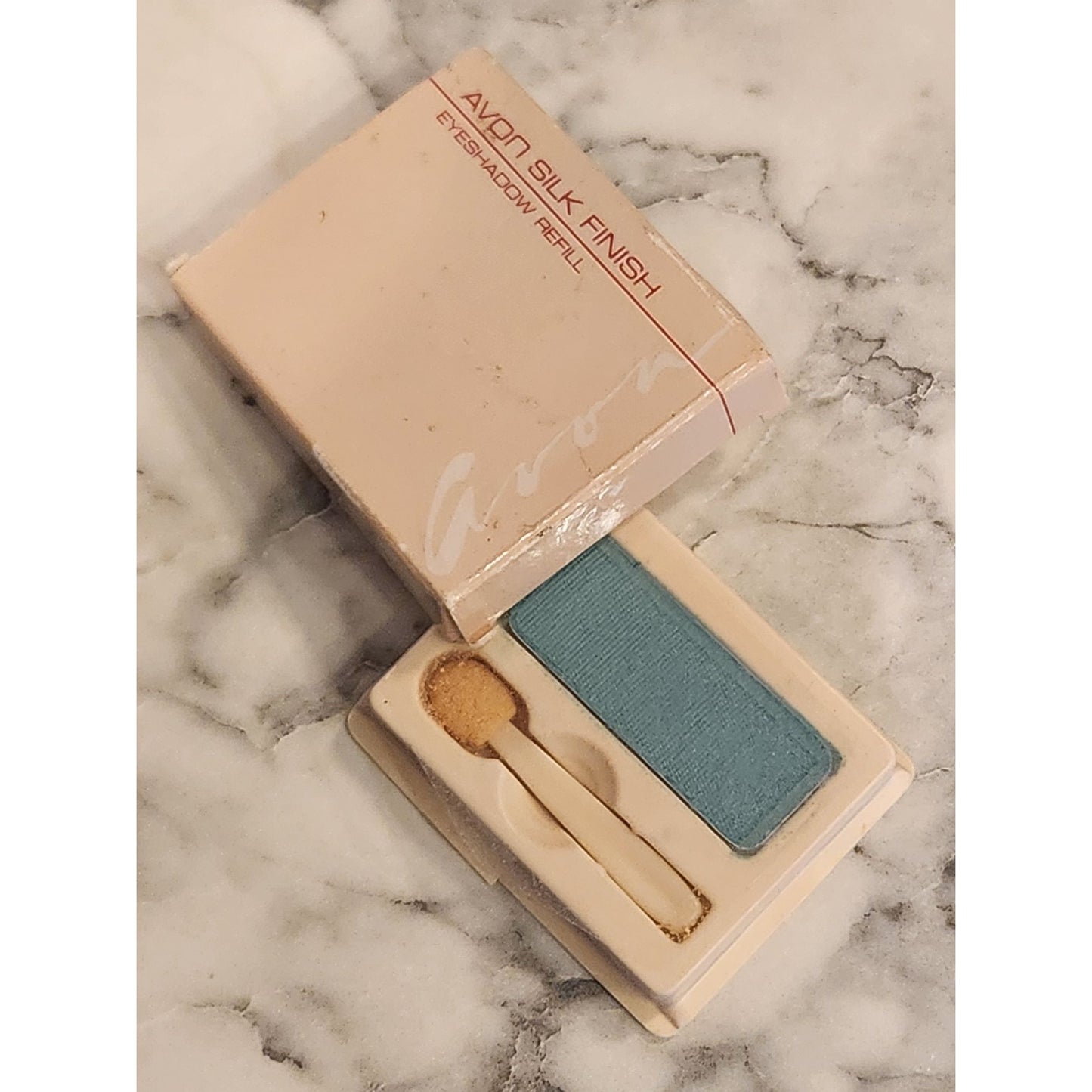 Vintage Avon Silk Finish Eyeshadow Refill With Applicator Breezy Turquoise Warm