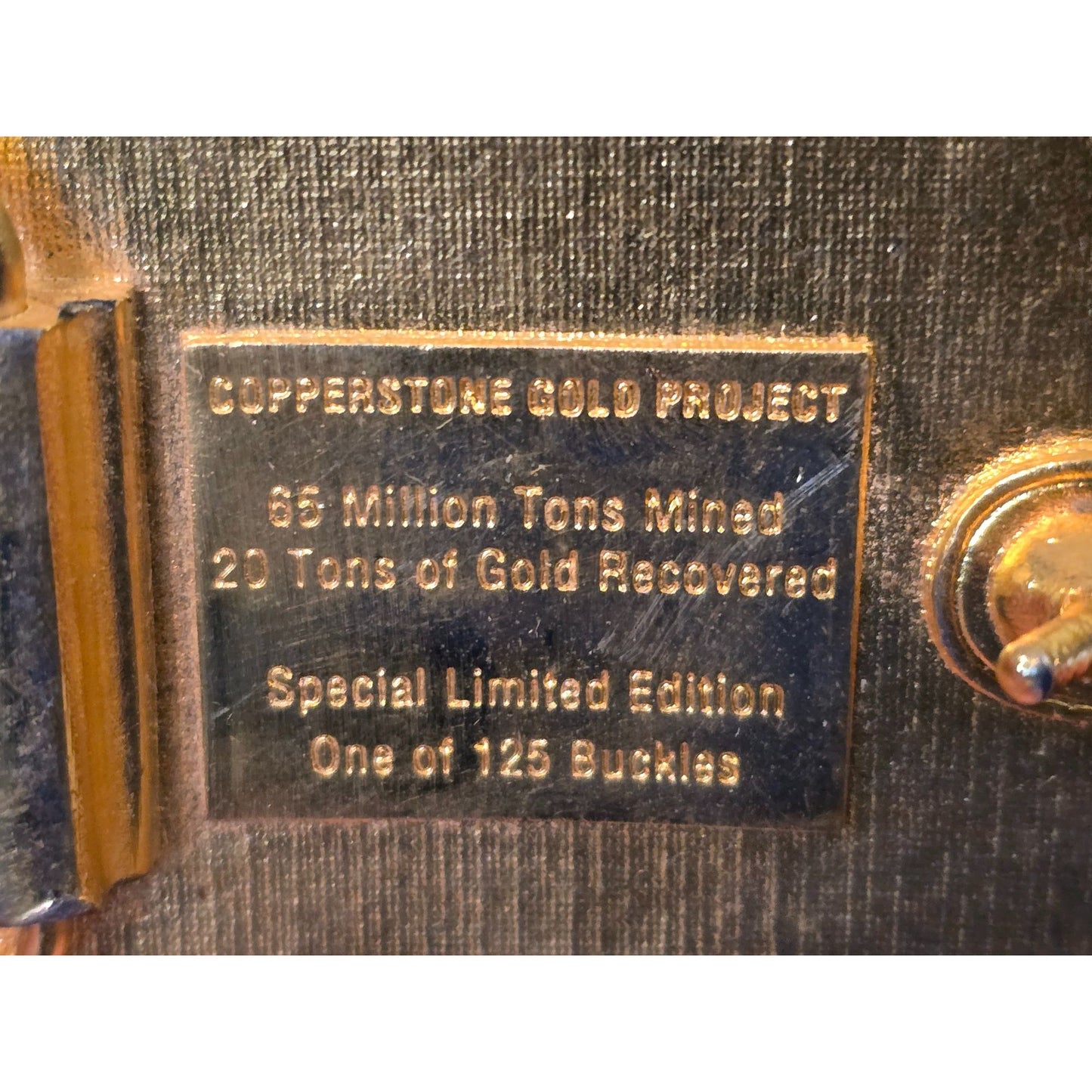 Pacific Brass & Buckle Copperstone Gold Project Limited Edition Belt Buckle VTG