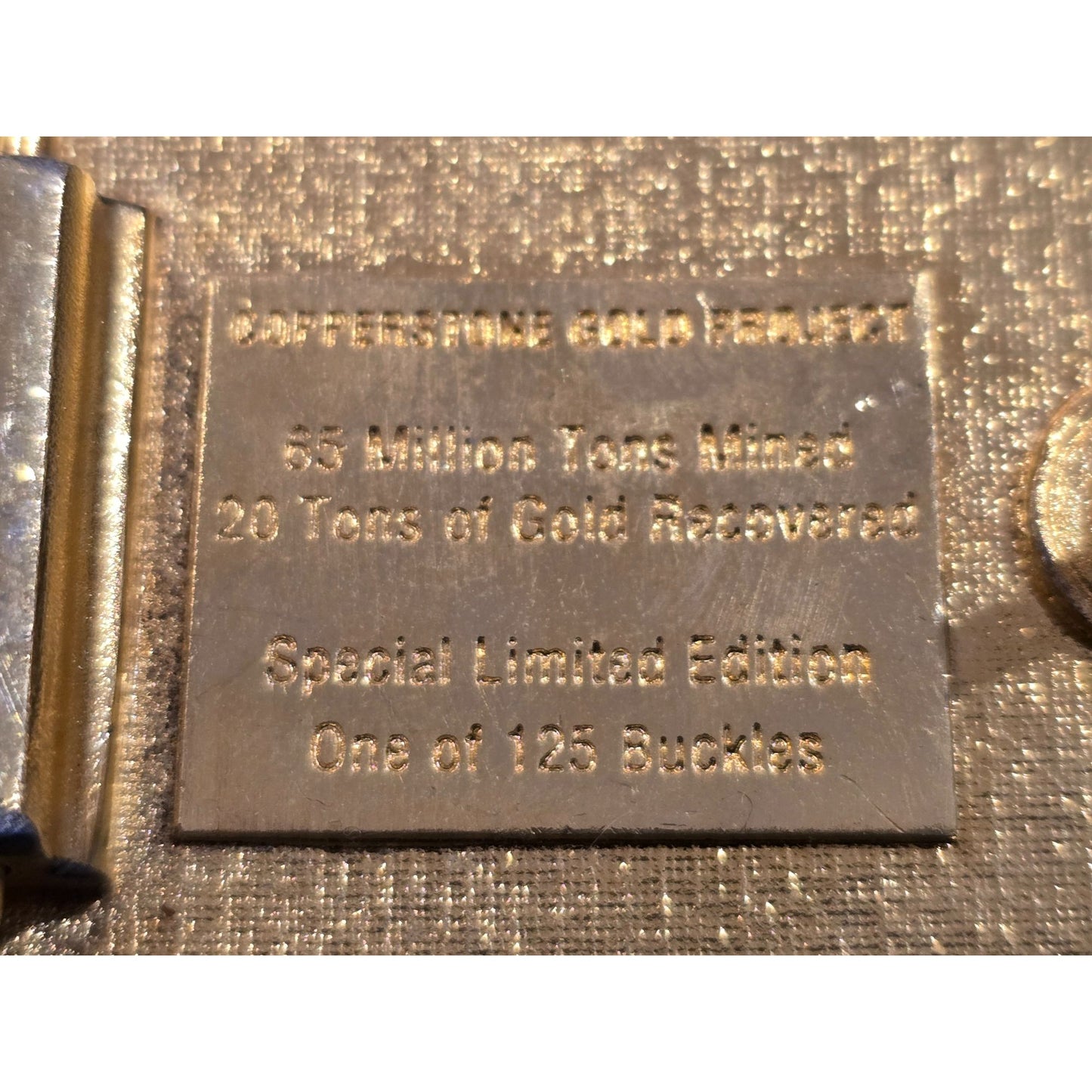 Pacific Brass & Buckle Copperstone Gold Project Limited Edition Belt Buckle VTG