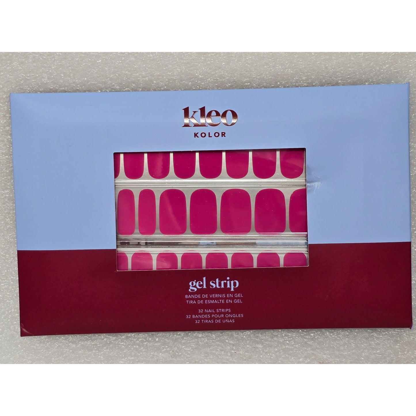 Kleo Kolor Gel Nail Strip Set Raspberry Kiss 32 Strips GMC13