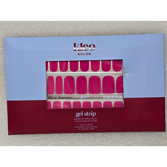 Kleo Kolor Gel Nail Strip Set Raspberry Kiss 32 Strips GMC13