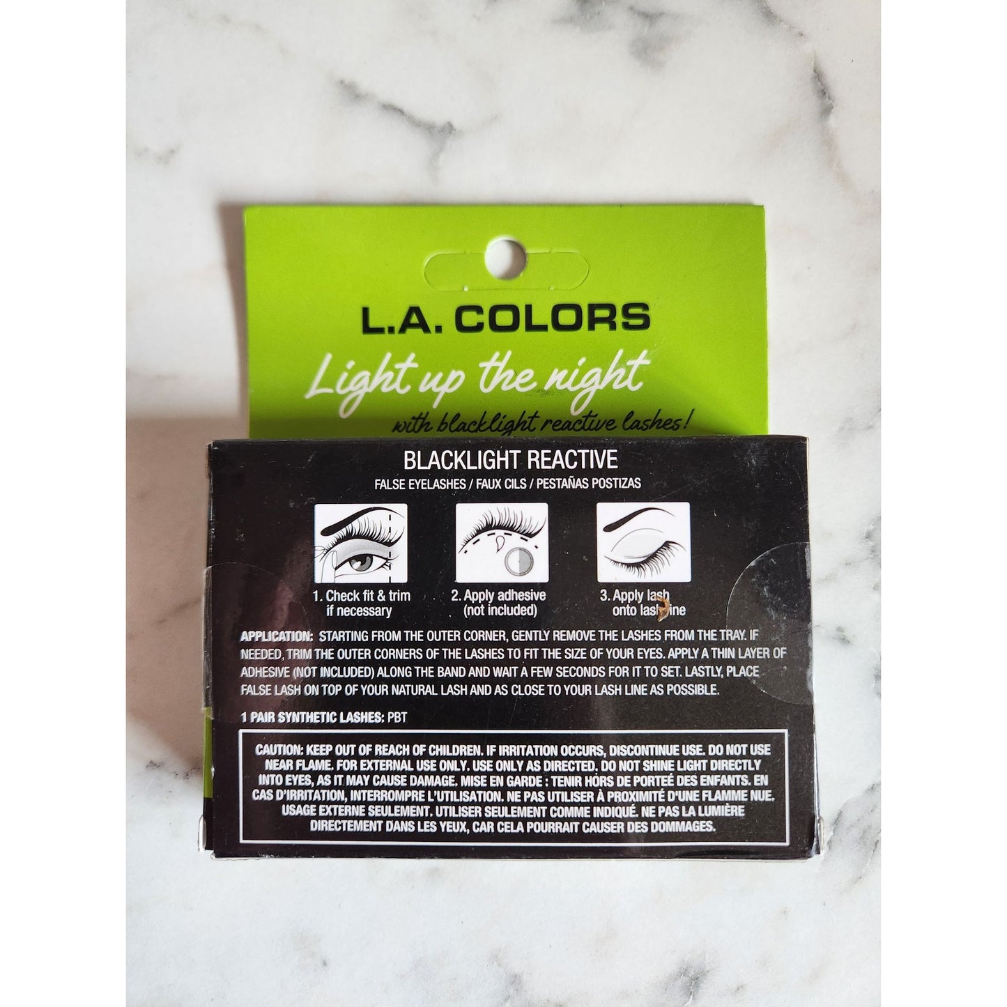 L.A. Colors Glow Blacklight Reactive False Eyelashes Limelight Limited Edition