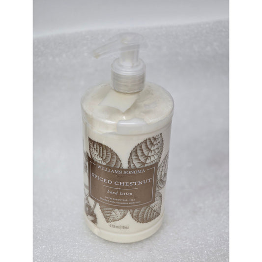 Williams Sonoma Spiced Chestnut Hand Lotion 16Oz Essential Oils Cinnamon & Clove