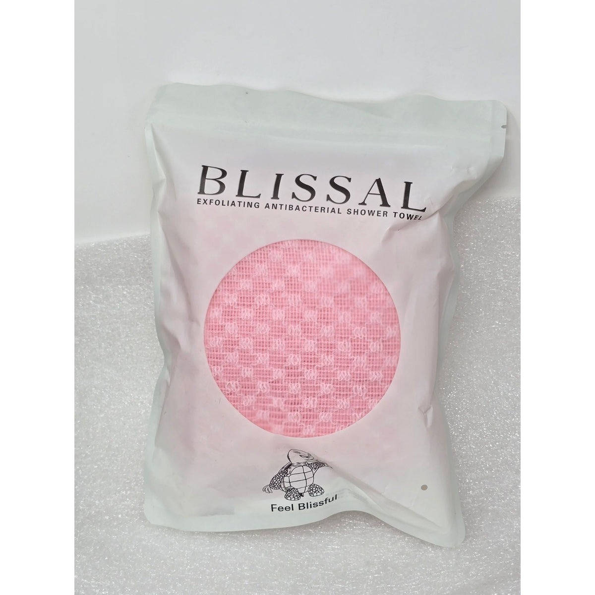 Blissal Exfoliating Shower Towel Pink Double-Layer Technology Sensitive Skin