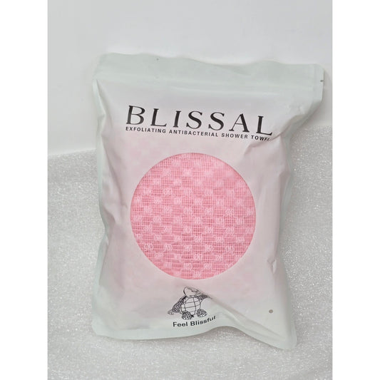 Blissal Exfoliating Shower Towel Pink Double-Layer Technology Sensitive Skin