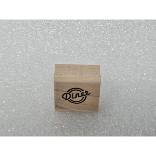 Small Wooden Rubber Stamp With "Diner" Design By Stampin Up!