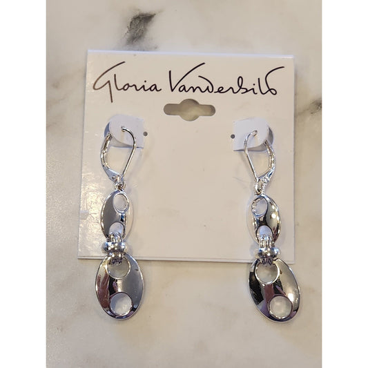 Gloria Vanderbilt Silver-Tone Oval Drop Earrings With Leverback Closure