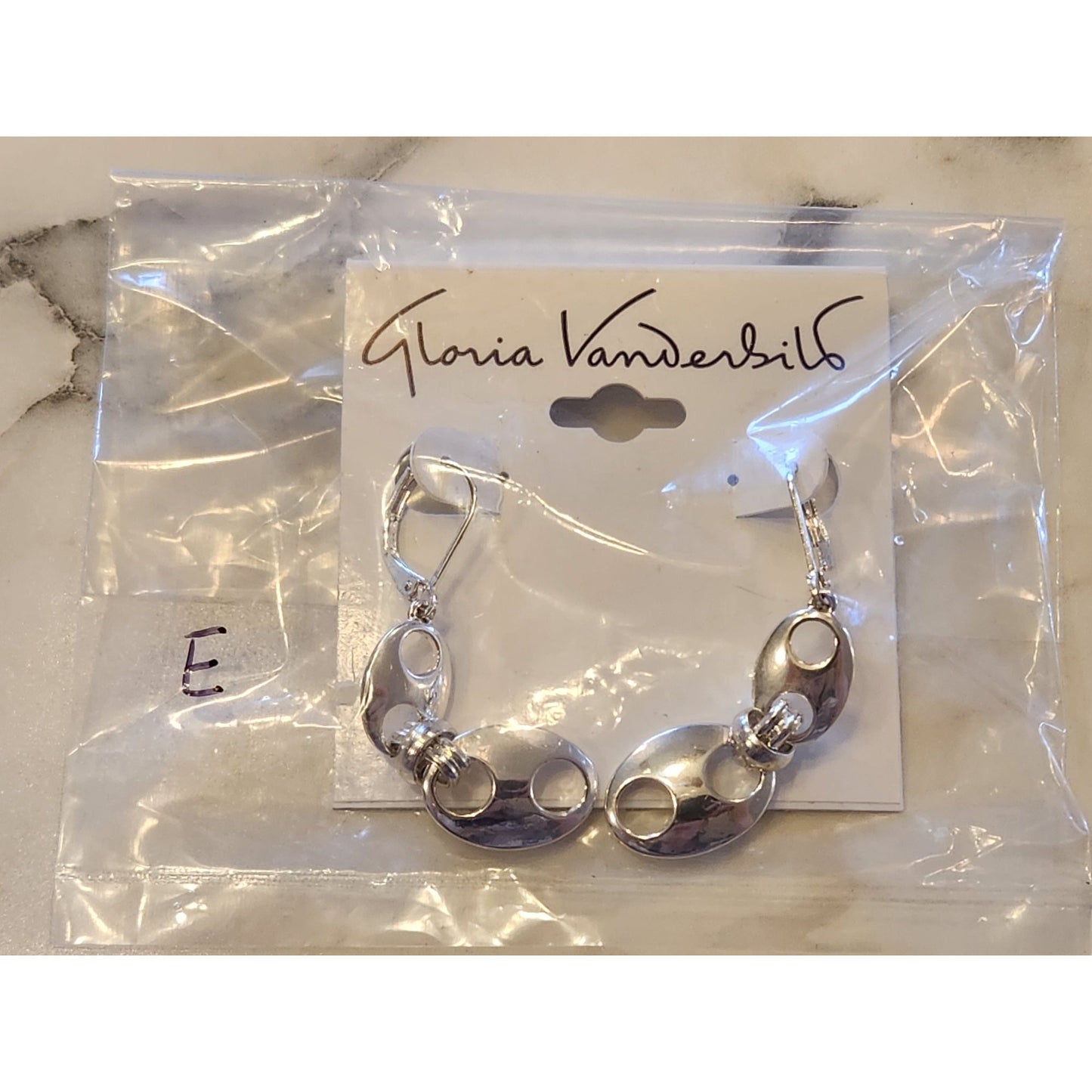 Gloria Vanderbilt Silver-Tone Oval Drop Earrings With Leverback Closure