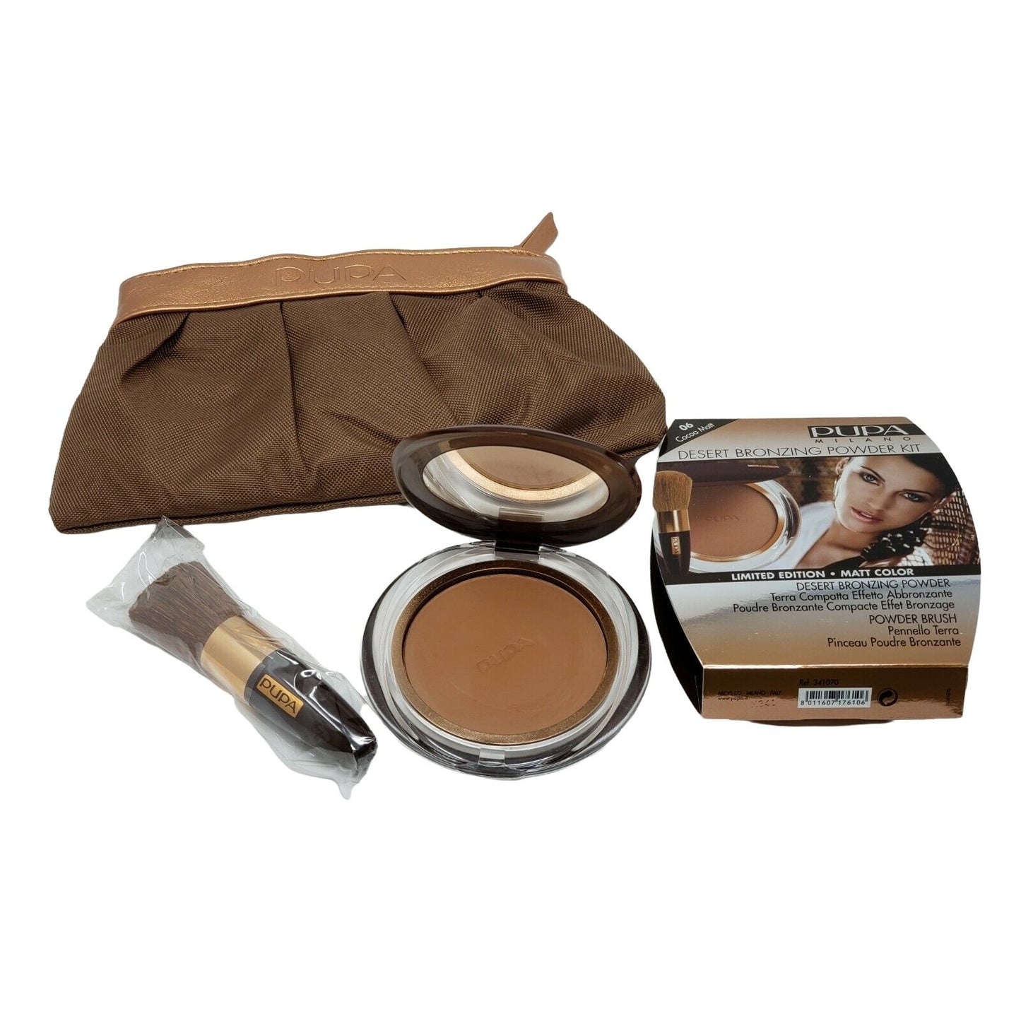 Pupa Milano Desert Bronzing Powder Kit 06 Cocoa Matt: w/Mini Brush & Makeup Bag