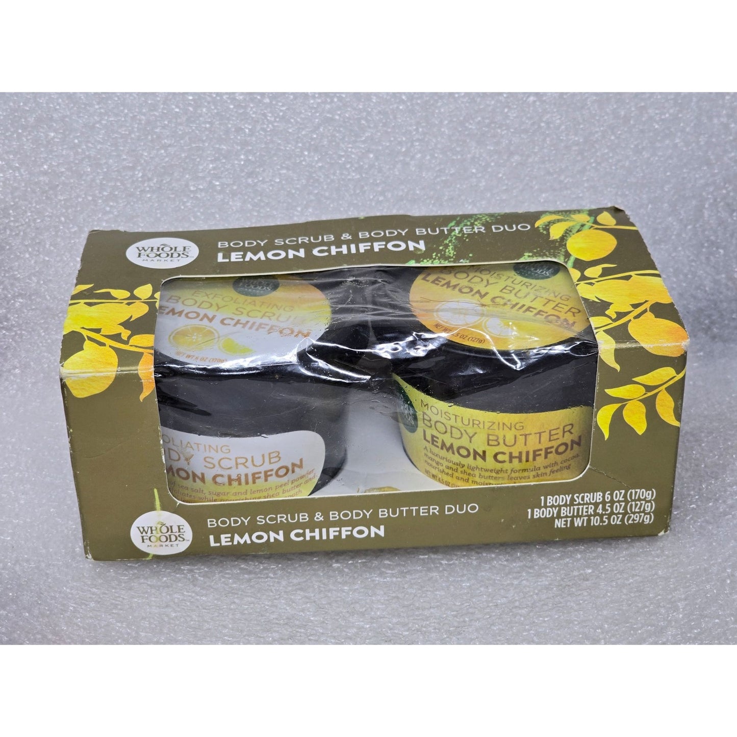 Whole Foods Lemon Chiffon Body Scrub & Body Butter Duo Exfoliating Moisturizing