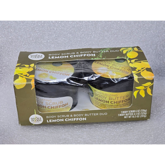 Whole Foods Lemon Chiffon Body Scrub & Body Butter Duo Exfoliating Moisturizing