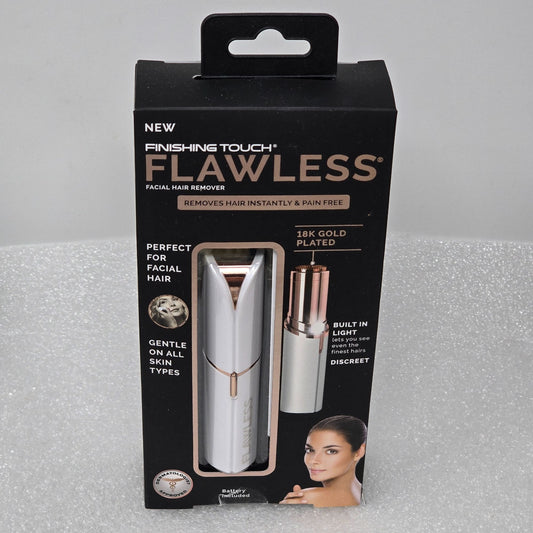 Finishing Touch Flawless Facial Hair Remover 18K Gold Plated Built-In Light