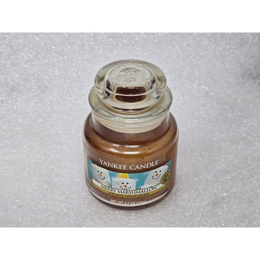 Yankee Candle Merry Marshmallow Scented Small Jar Candle 3.7 Oz