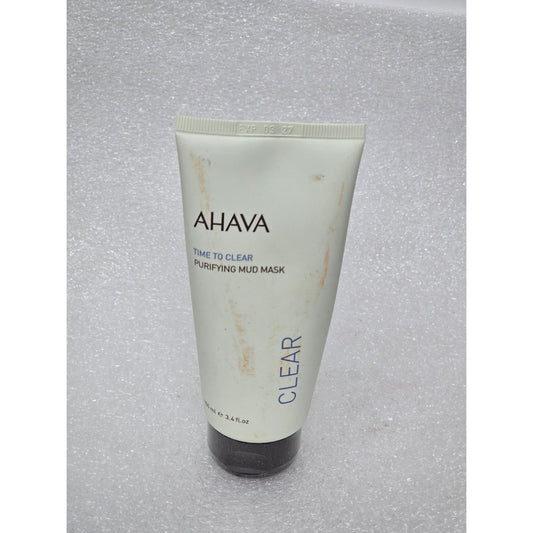 Ahava Time To Clear Purifying Mud Mask 3.4 Fl Oz For Deep Cleansing Skin Care