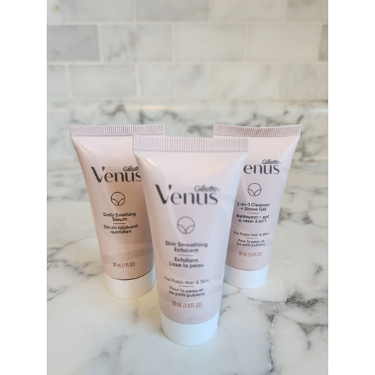 Gillette Venus Travel Set Cleanser + Shave Gel Skin Exfoliant & Soothing Serum