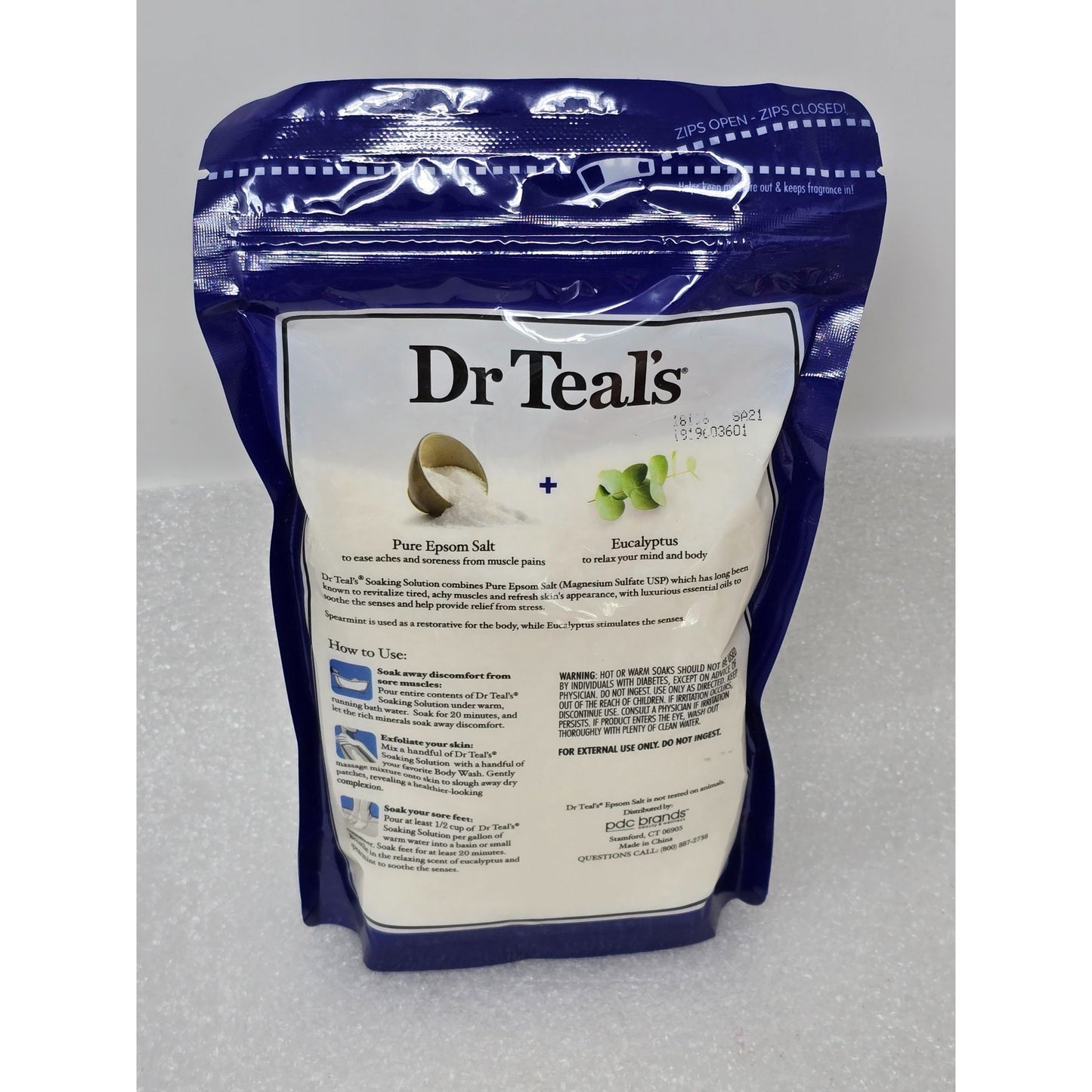Dr Teals Pure Epsom Salt Soaking Solution Relax Relief Eucalyptus Spearmint 14Oz
