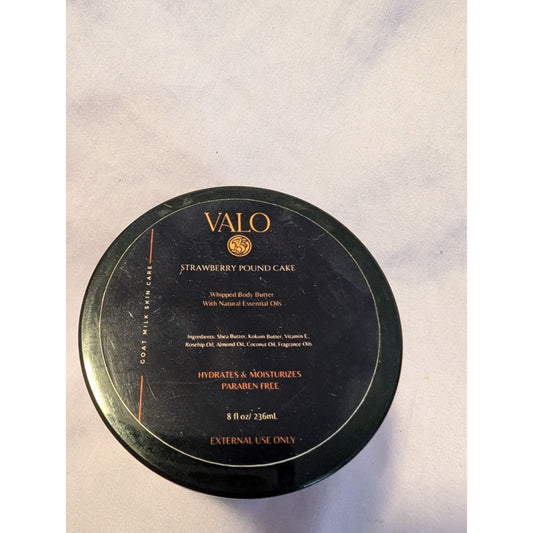 Valo Strawberry Pound Cake Whipped Body Butter 8 Fl Oz - Hydrates & Moisturizes