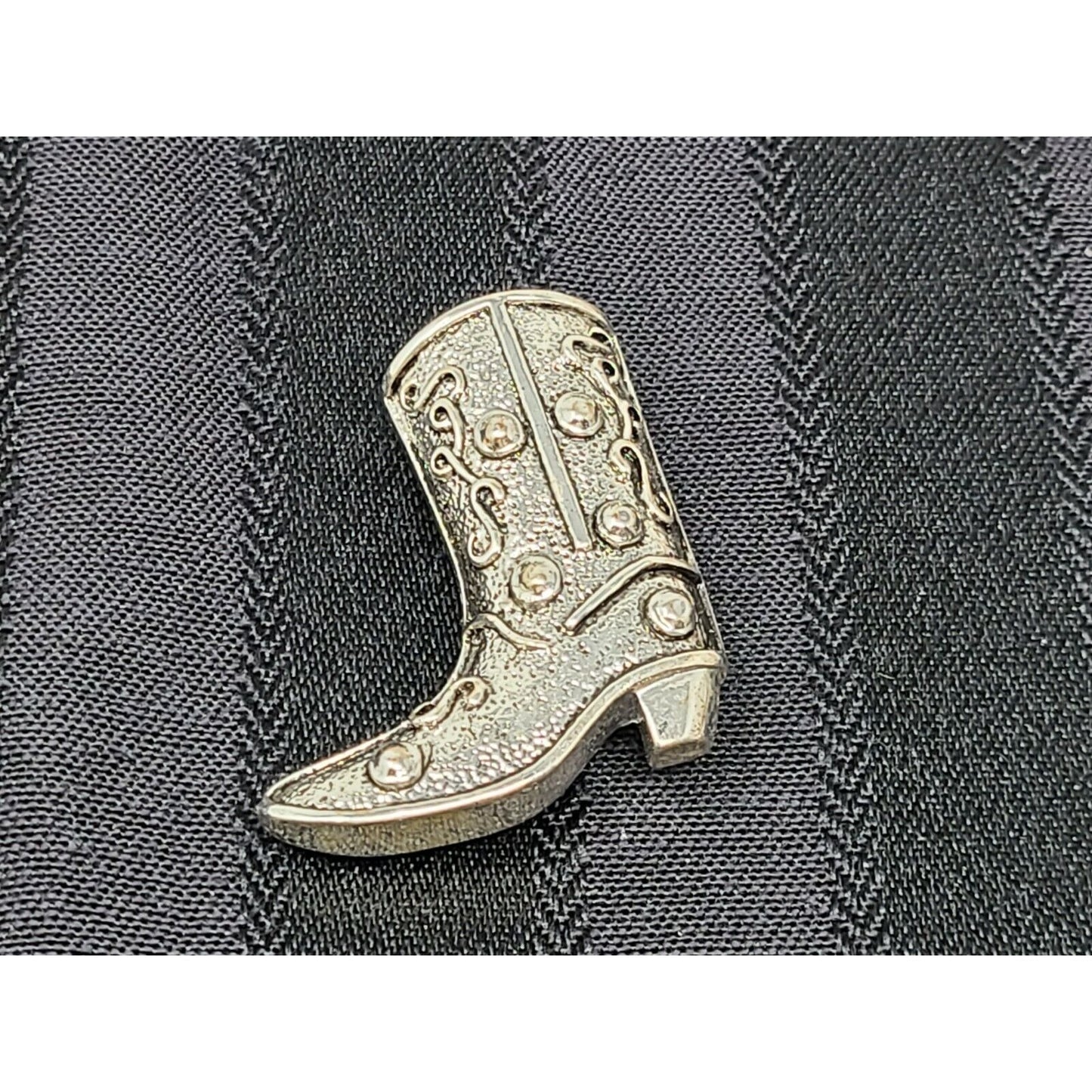 Vintage Cowboy Boot Brooch Pin Pin Pendant Silver Tone