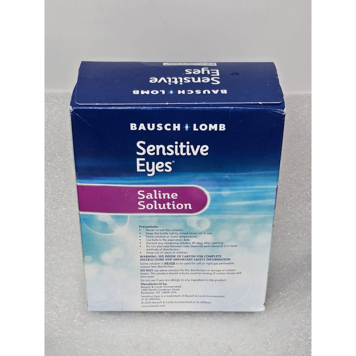 Bausch + Lomb Sensitive Eyes Saline Solution 24 Fl Oz For Rinsing Contact Lenses