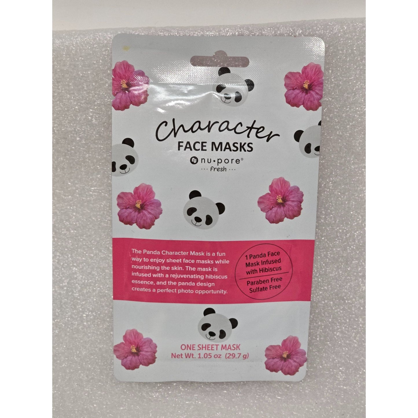 Nu-Pore Character Face Mask Panda Design With Hibiscus Extract